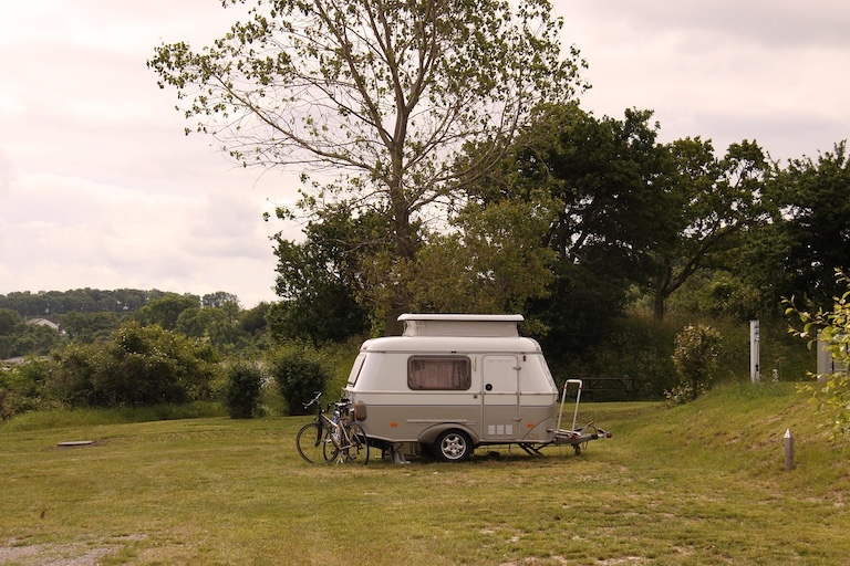 touring caravan on a dual carriageway
